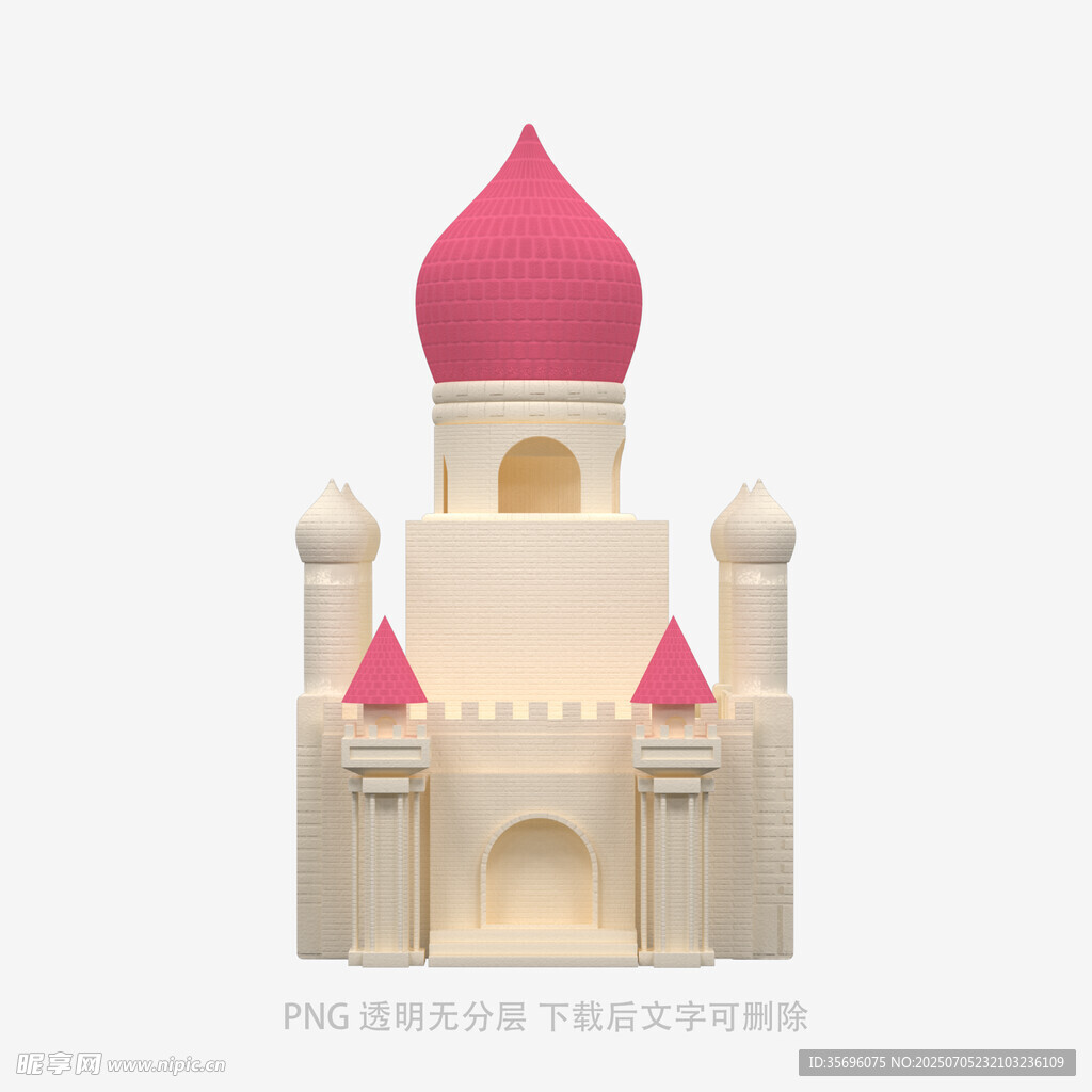 梦幻粉色城堡蛋糕模型