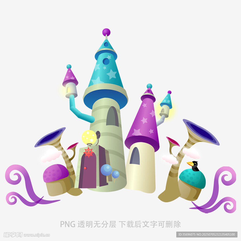 梦幻童话城堡插画
