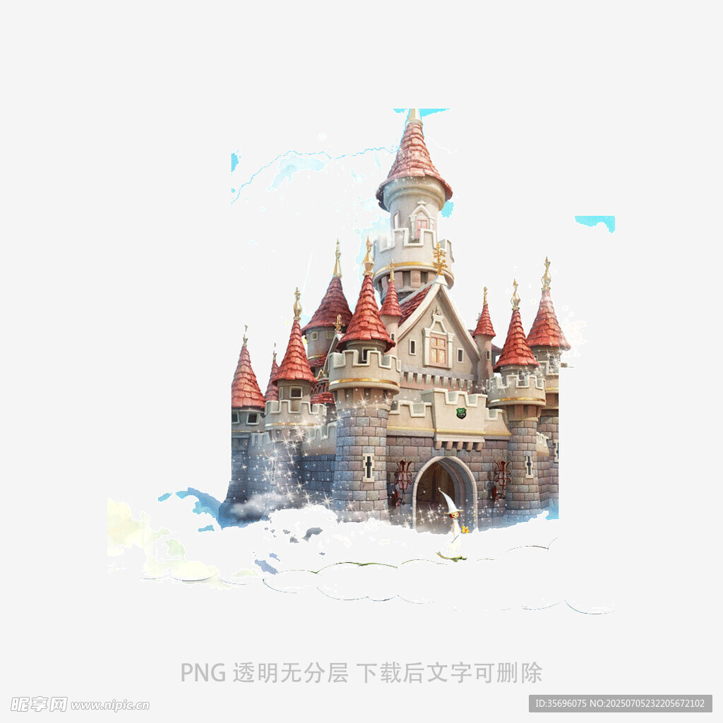 梦幻水彩风童话城堡