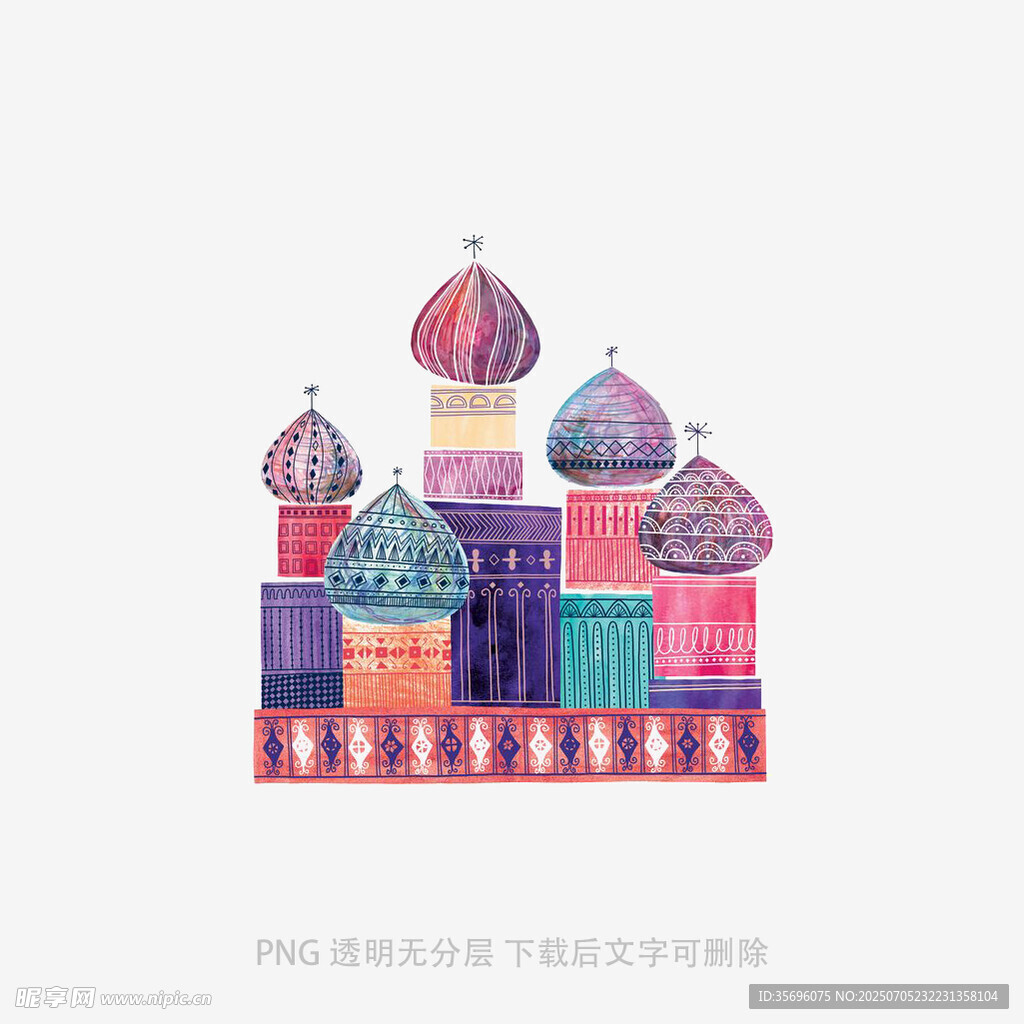 彩色梦幻城堡插画