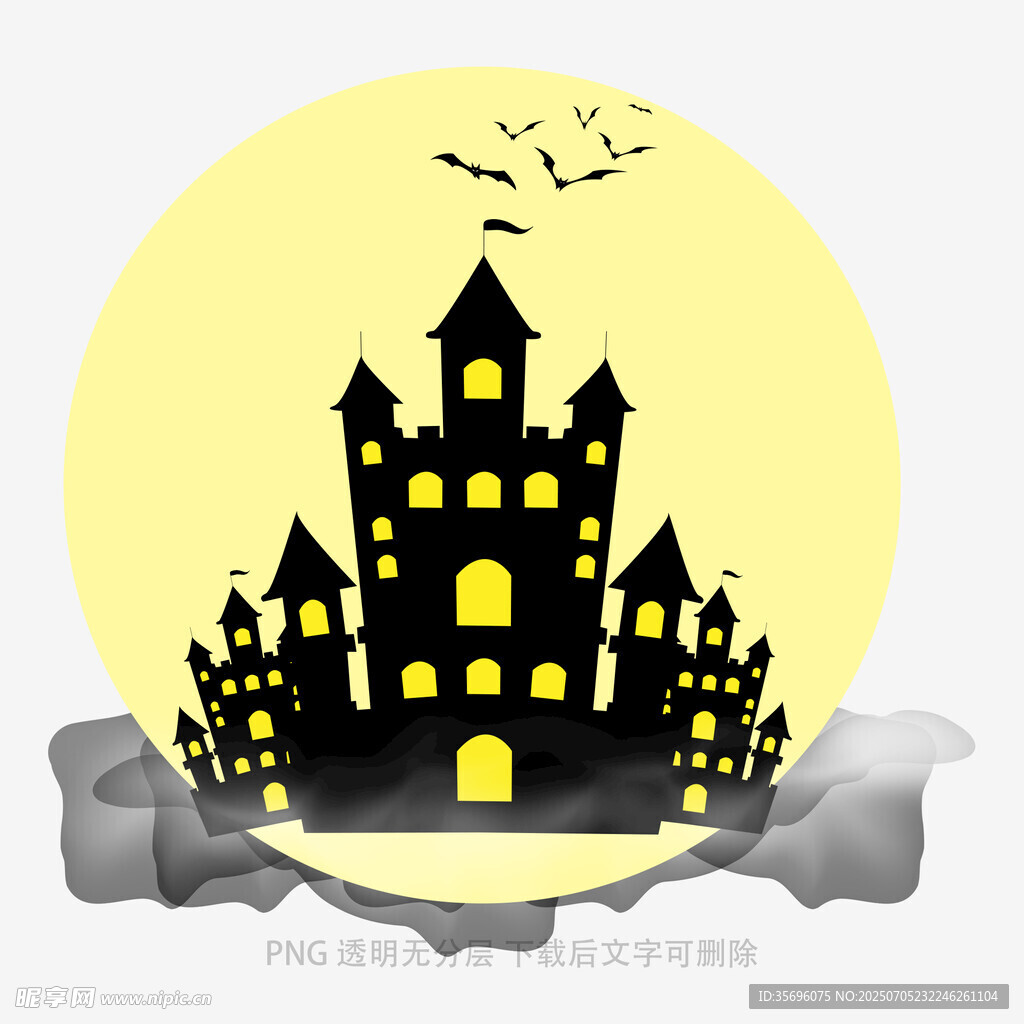 月夜下的神秘幽灵城堡