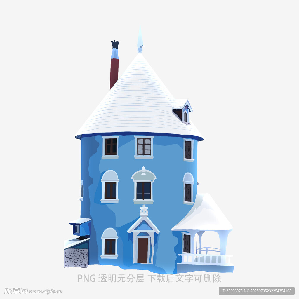 蓝色童话风雪顶小屋