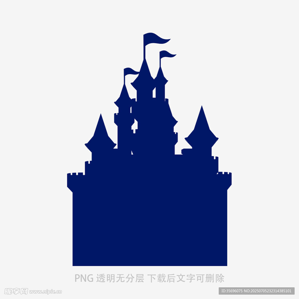 蓝色梦幻城堡剪影