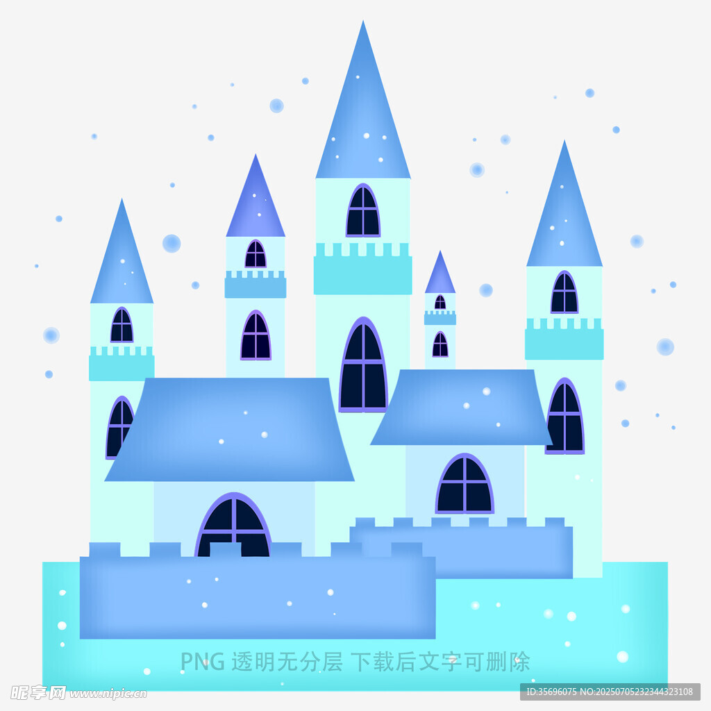 梦幻冰雪城堡插画