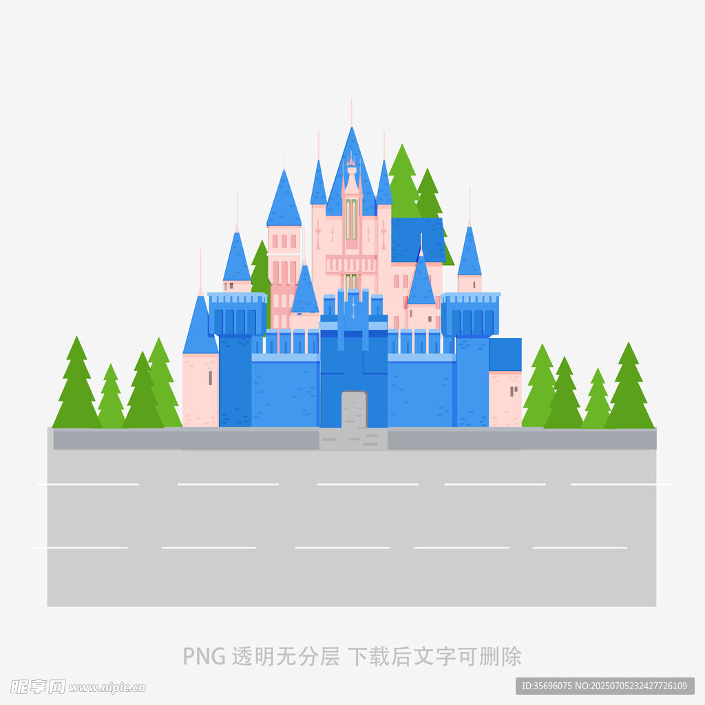 梦幻童话城堡插画