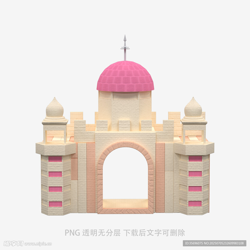 粉色梦幻城堡建筑模型