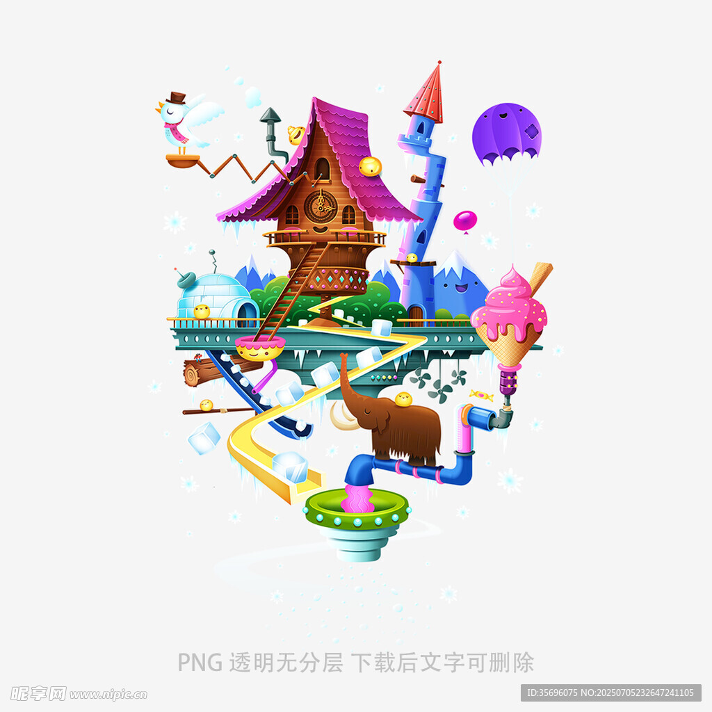 梦幻童话风空中奇幻小屋