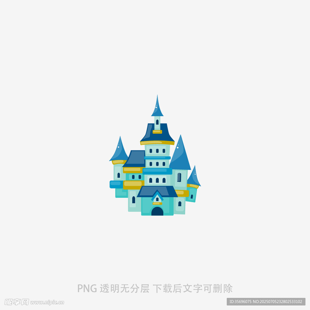 彩色卡通风格梦幻城堡
