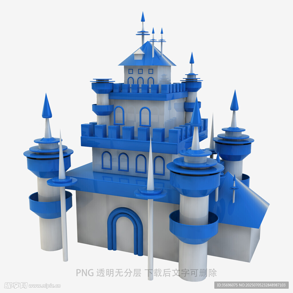 梦幻蓝白城堡模型