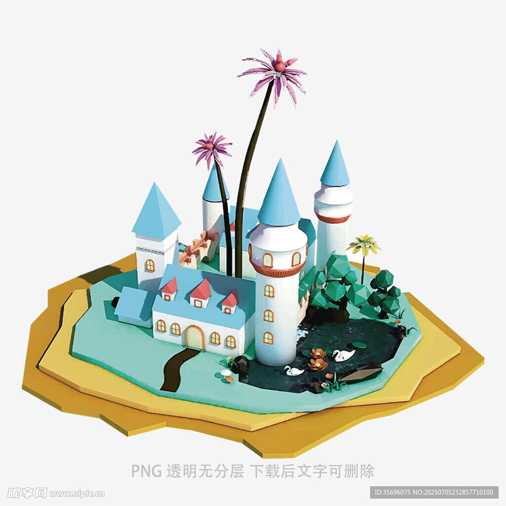 梦幻卡通风格的童话城堡