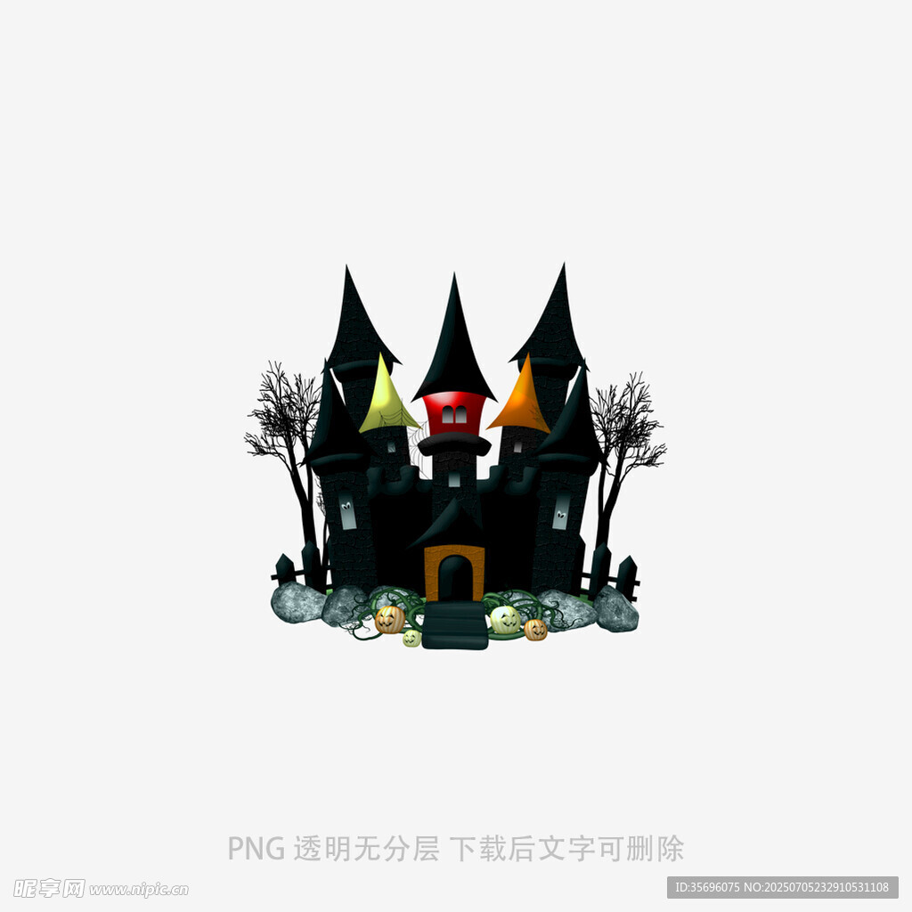 神秘暗黑风城堡插画