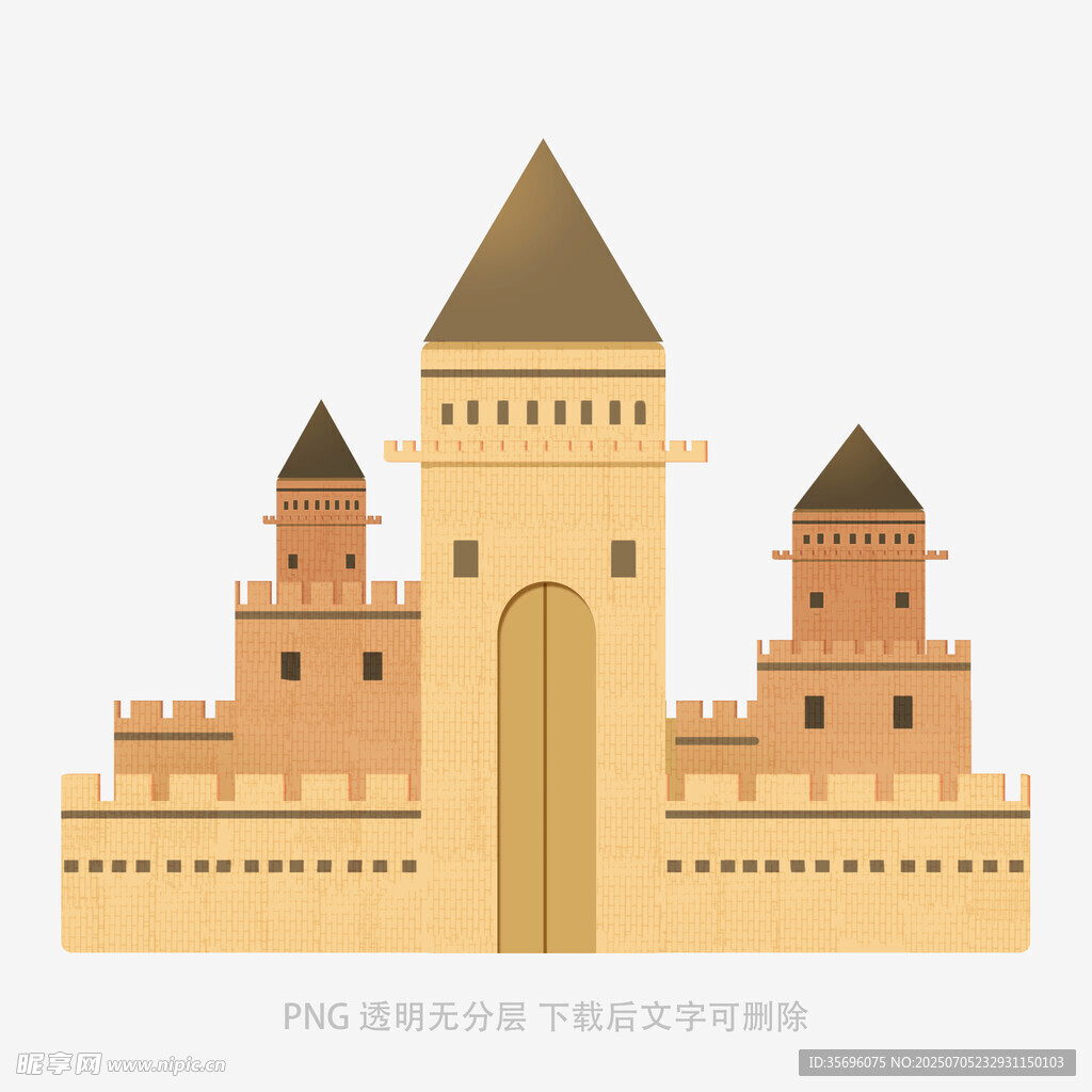 中世纪风格城堡建筑插画