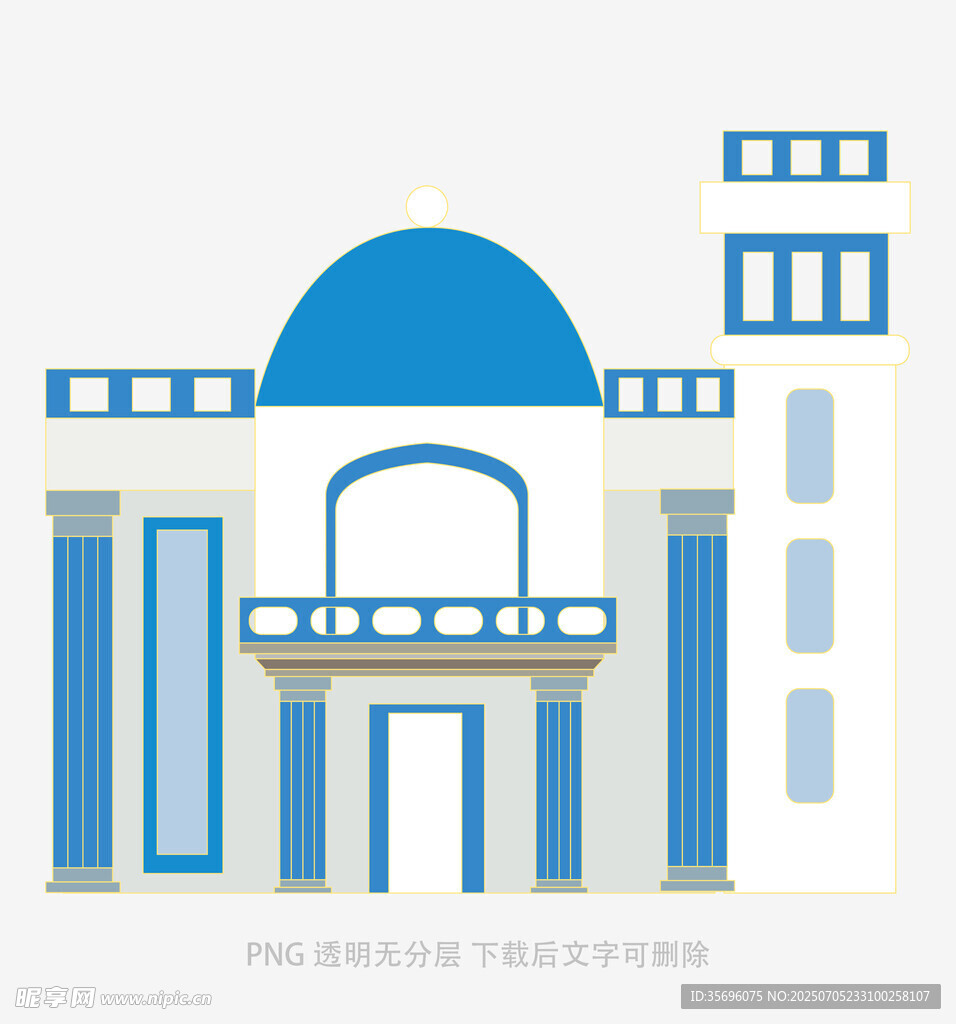 蓝白风格希腊建筑外观