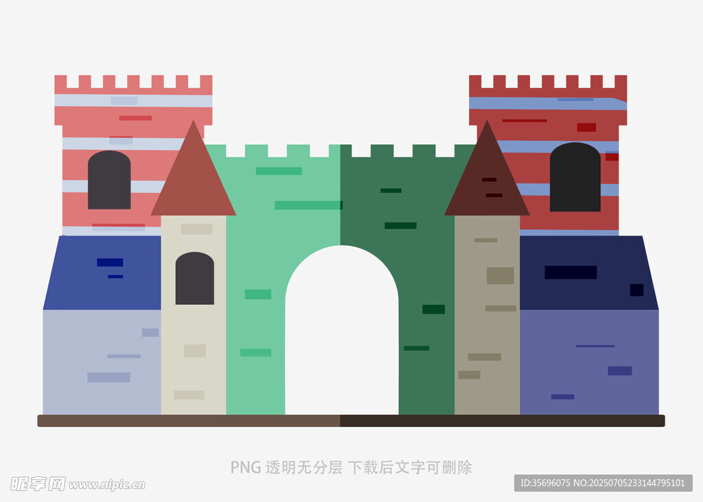 彩色卡通风格城堡建筑