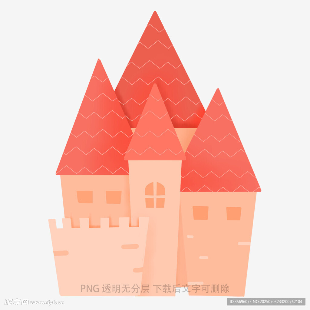 梦幻粉色城堡插画