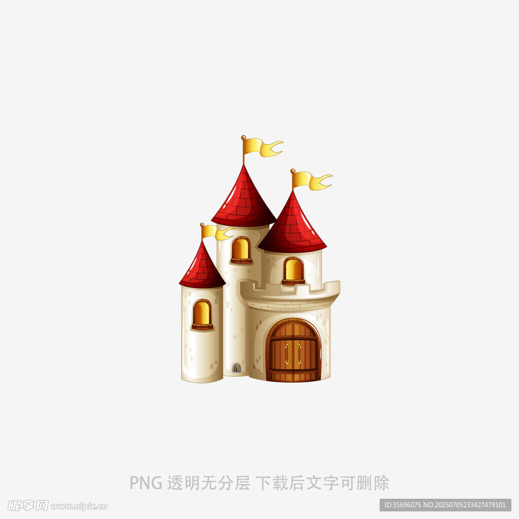 卡通风格童话城堡插画
