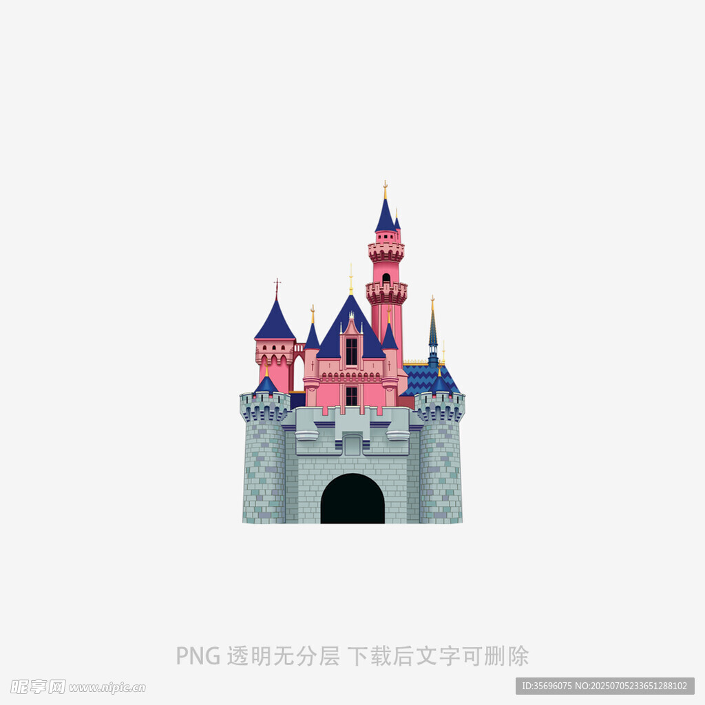 梦幻卡通城堡插画