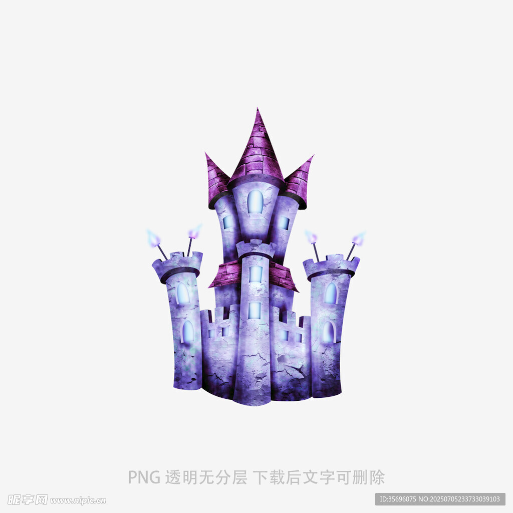 梦幻紫色城堡插画