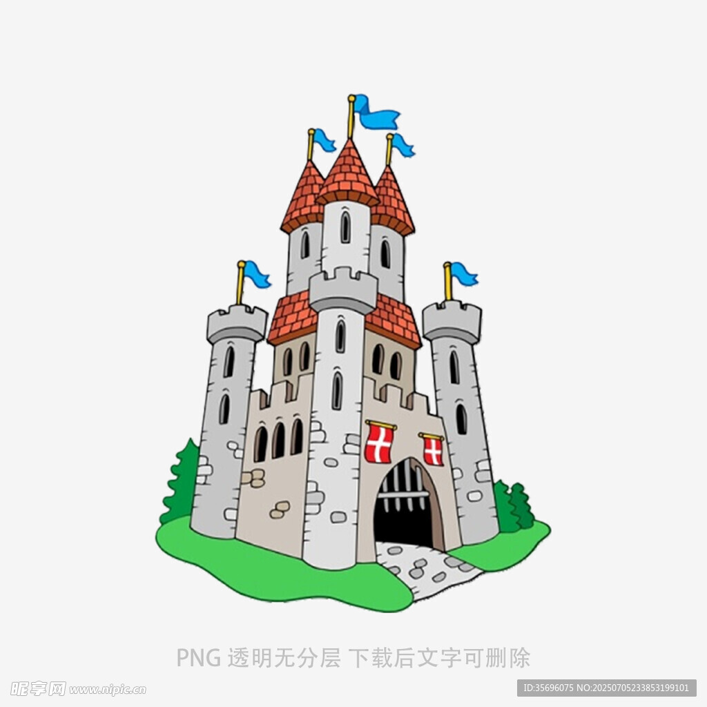卡通风格的童话城堡