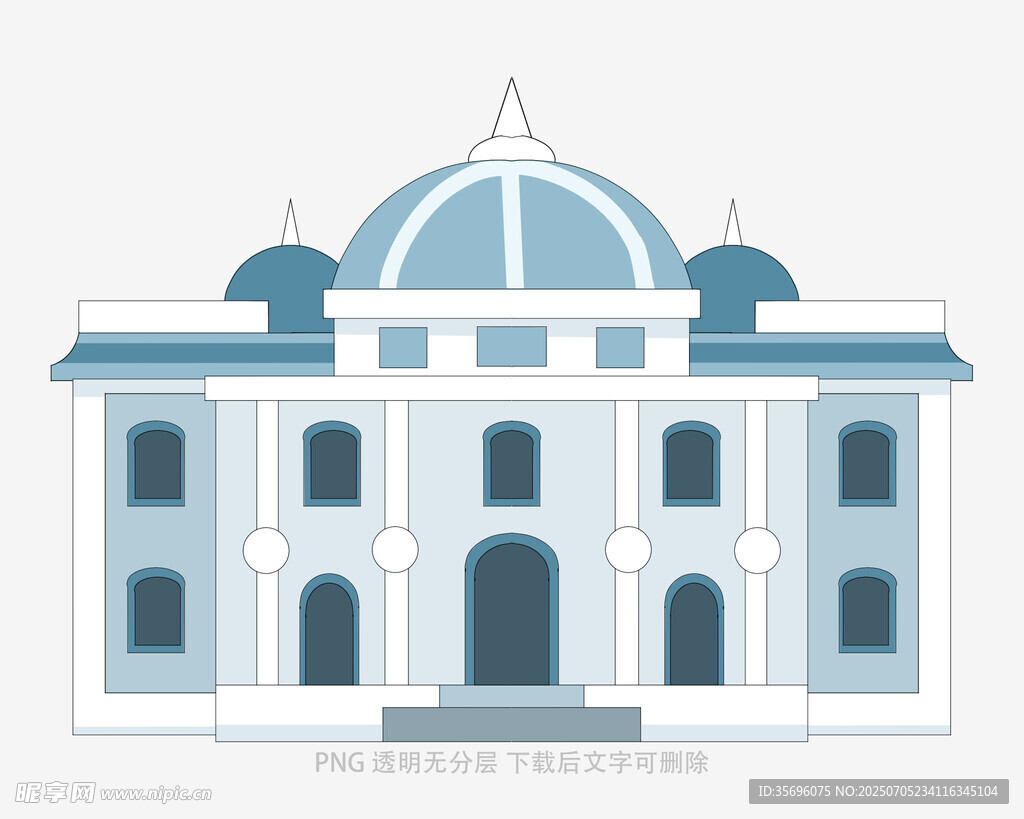 古典风格蓝白建筑外观
