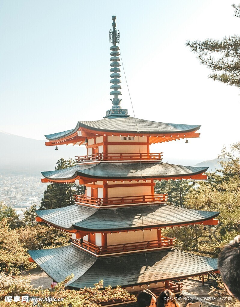 日式五层宝塔景观