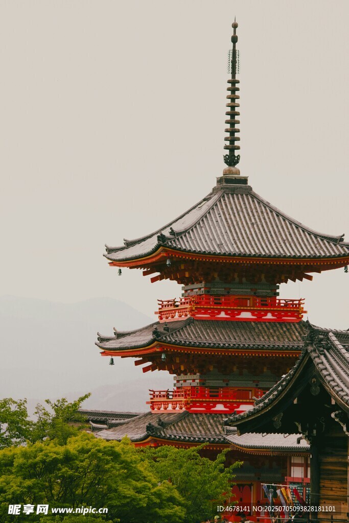 日式多层宝塔建筑景观