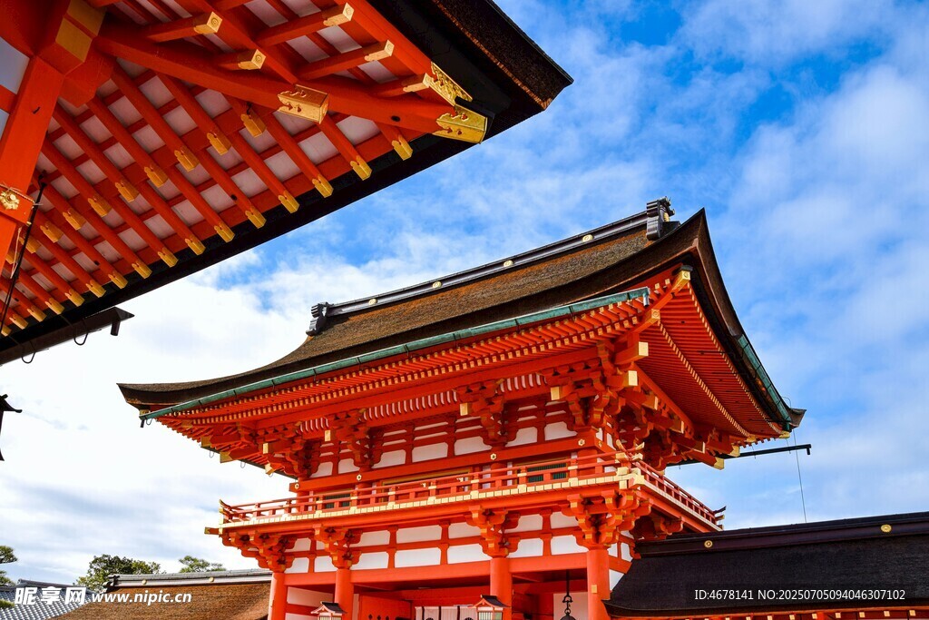日式传统建筑屋檐景观