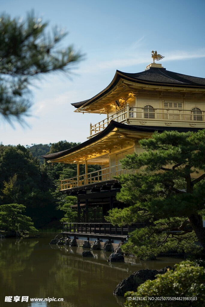 日本金阁寺湖畔美景