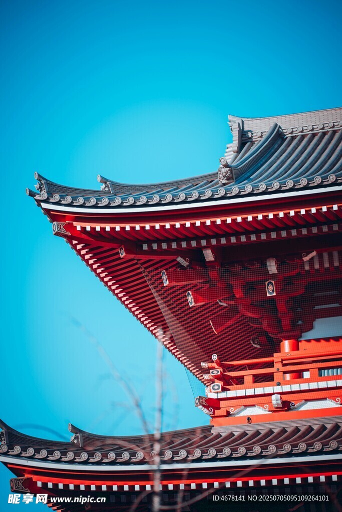 中式古建筑屋檐特写