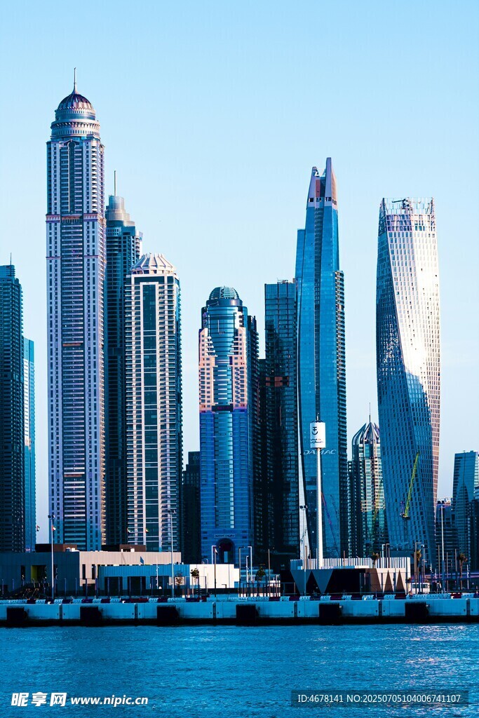 迪拜城市天际线壮丽景观