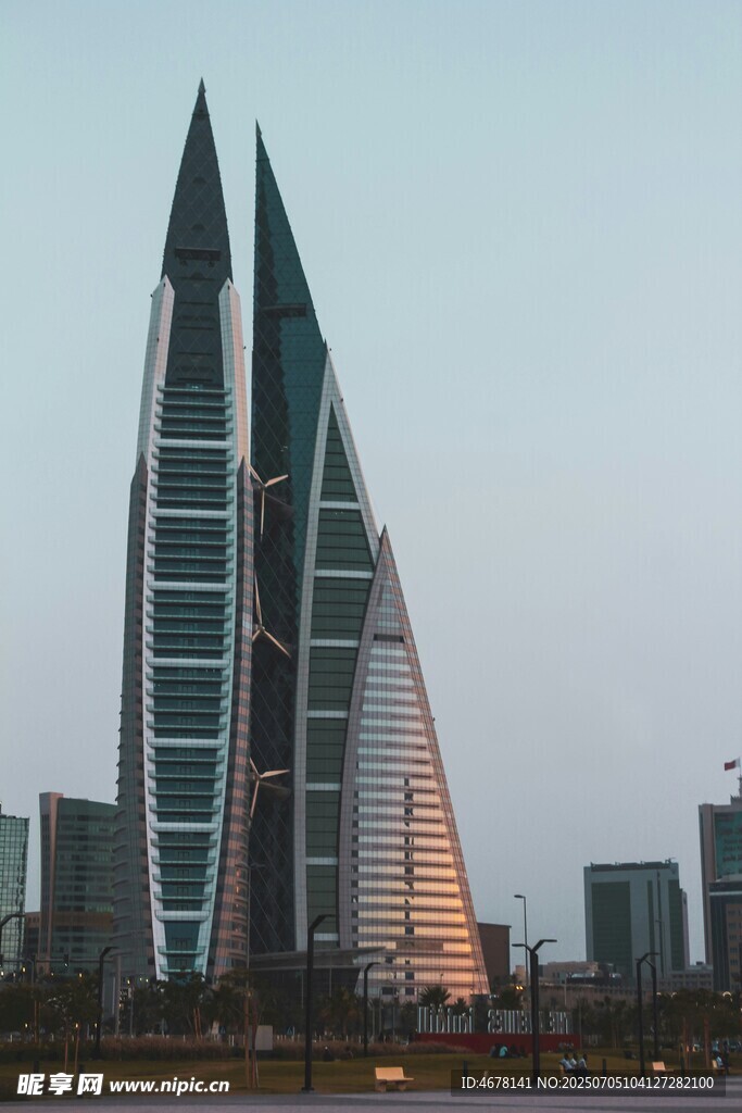 巴林世贸中心摩天大楼景观