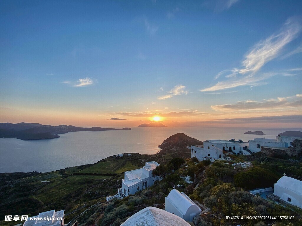 圣托里尼绝美日落海景