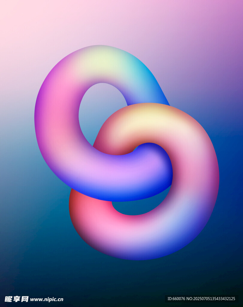 炫彩渐变环形3D艺术图形