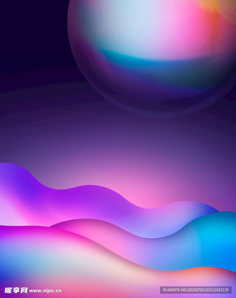 梦幻渐变流体与球体背景