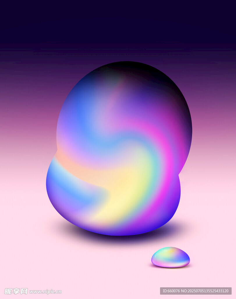 炫彩渐变立体球体