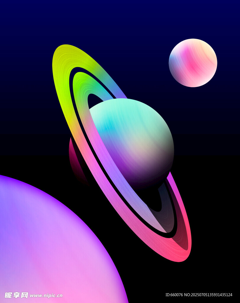 梦幻多彩的宇宙星球景象