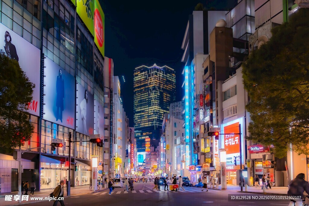 繁华都市夜景街道