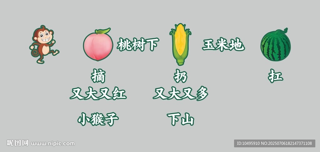 小猴子下山 卡通造型 教学教具