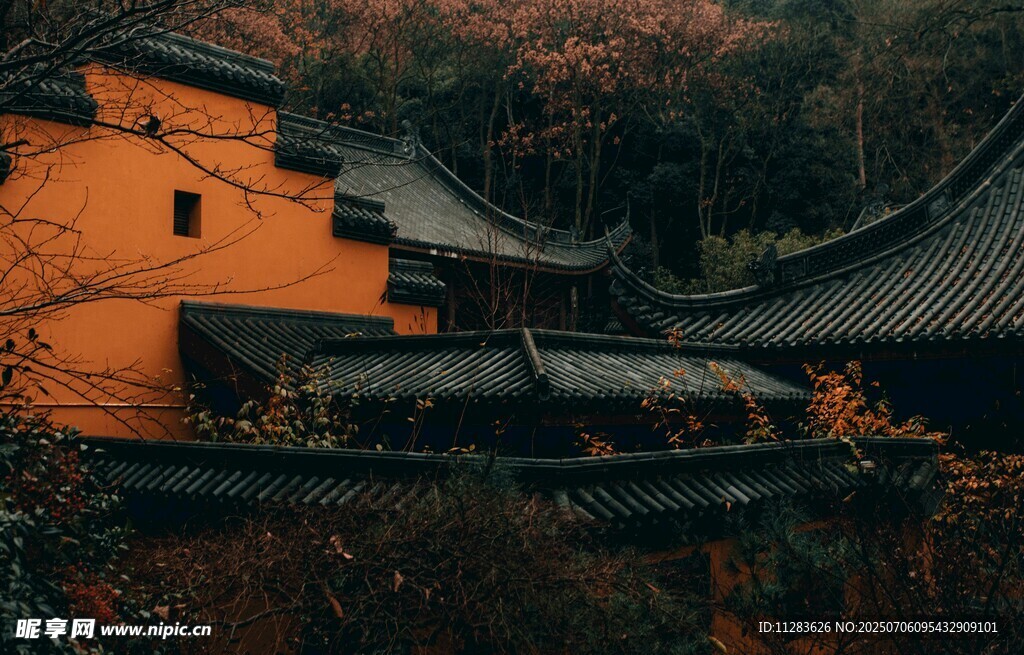 秋日古村落景致