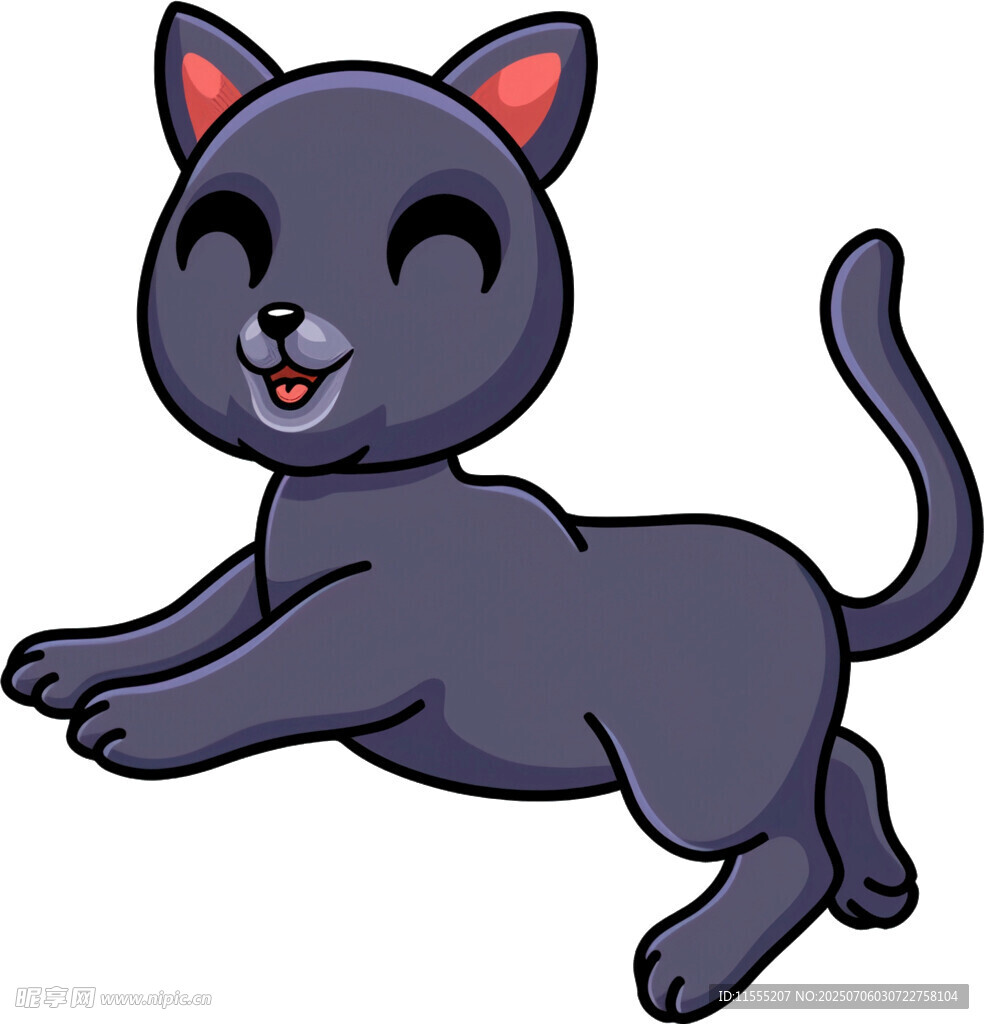 跳跃的黑猫