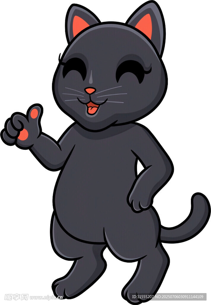 可爱黑猫比赞