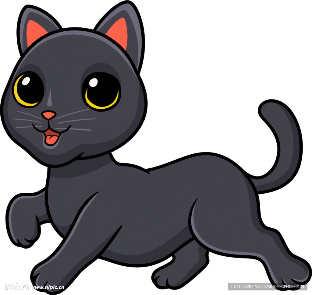 奔跑的小黑猫