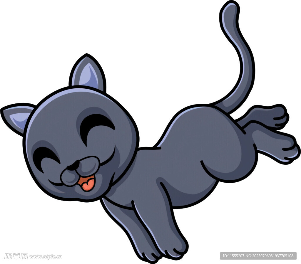 跳跃的黑猫