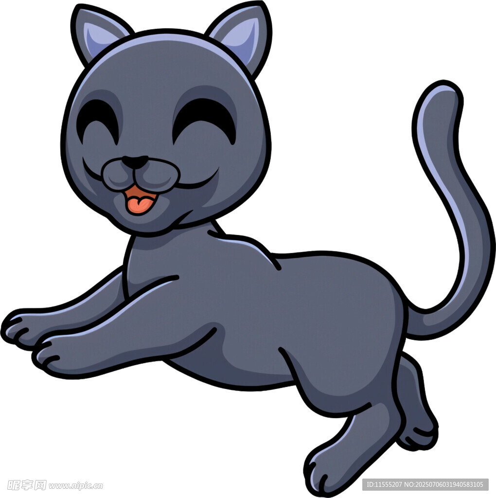 跳跃的黑猫
