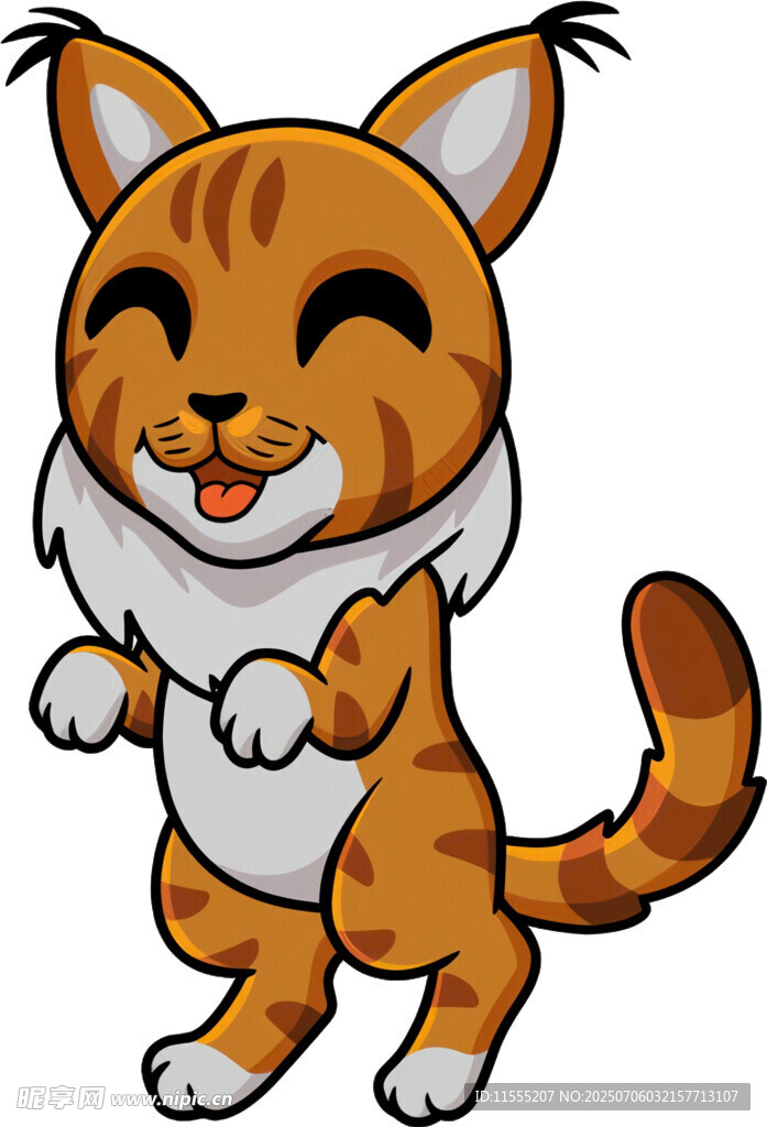 可爱站立猫咪卡通形象