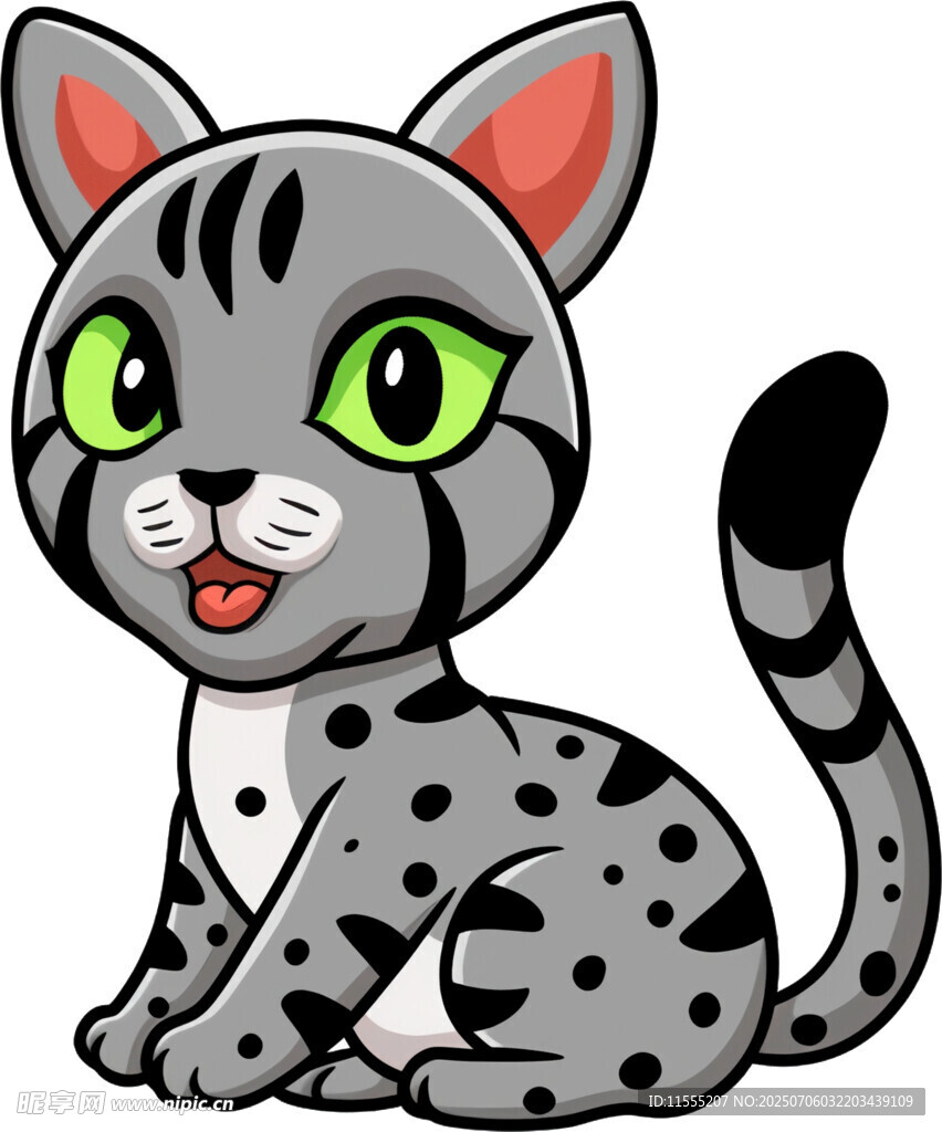 可爱斑点小猫卡通形象