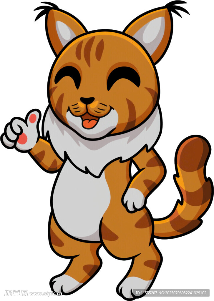 俏皮猫咪比耶