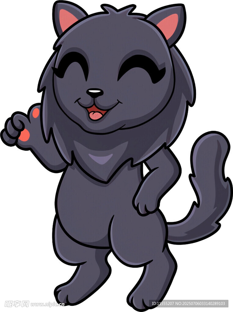 可爱黑猫比耶