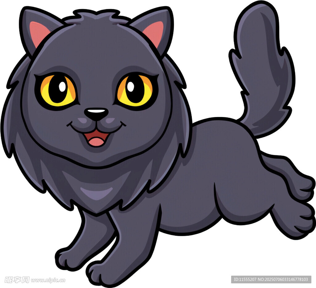 奔跑的黑猫