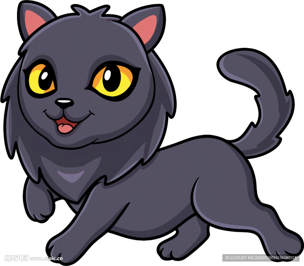 奔跑的黑猫